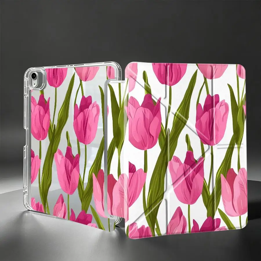 Flower Simplicity With Pen Slot Cover Tablet Case For Samsung Galaxy Tab A8 A9 Plus S7 FE S9 Plus S10 Lite S8 A11