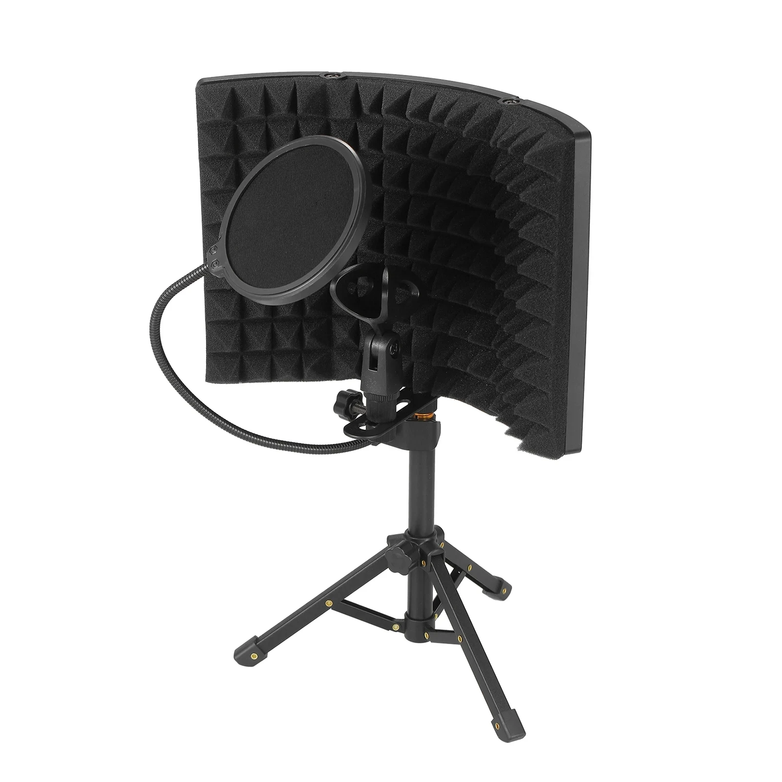 Microphone Isolation Screen High Density Absorbing Sponge 3 Panel Foldable Windshield Wind Screen Board Sound Insulation Cover