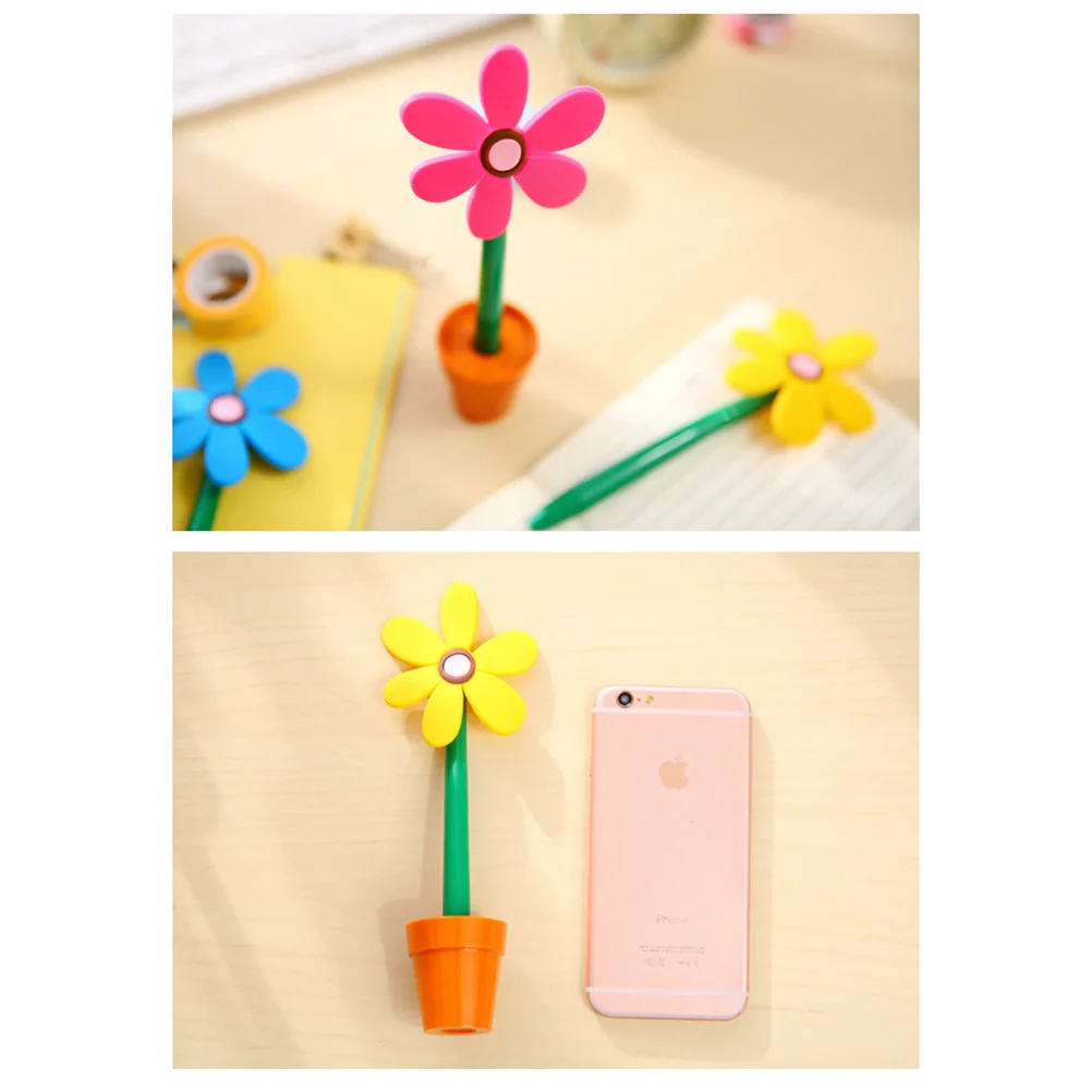 

4 Pcs Flower Pot Shape Pen Writing Pens Creative Ballpoint Cartoon Novelty Modeling