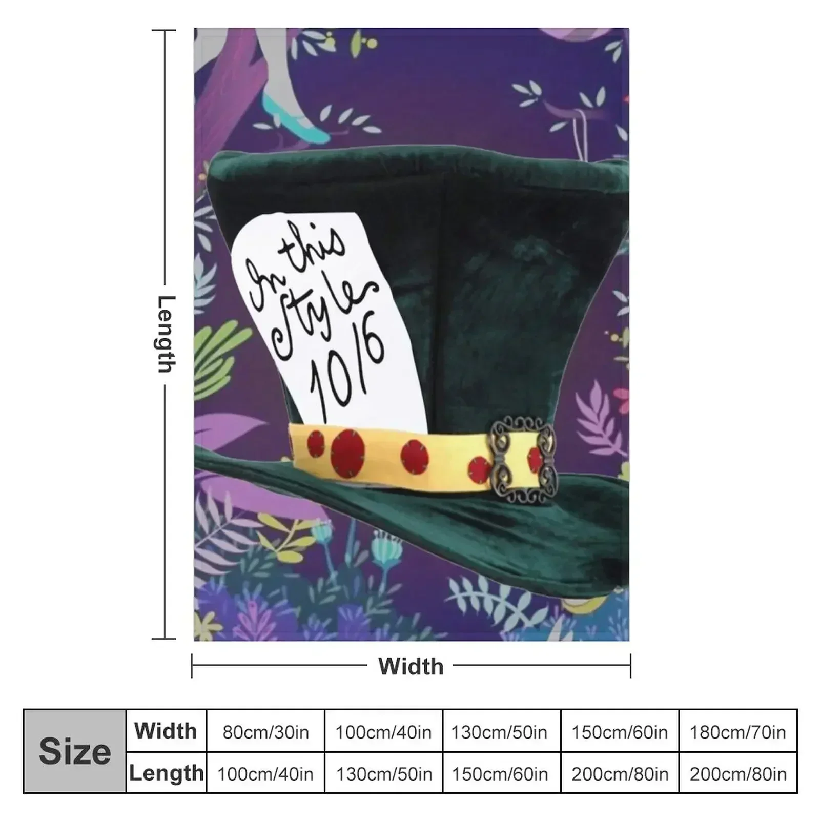 Mad Hatter Throw Blanket couch cozy soft plush fuzzy picnic outdoor blanket