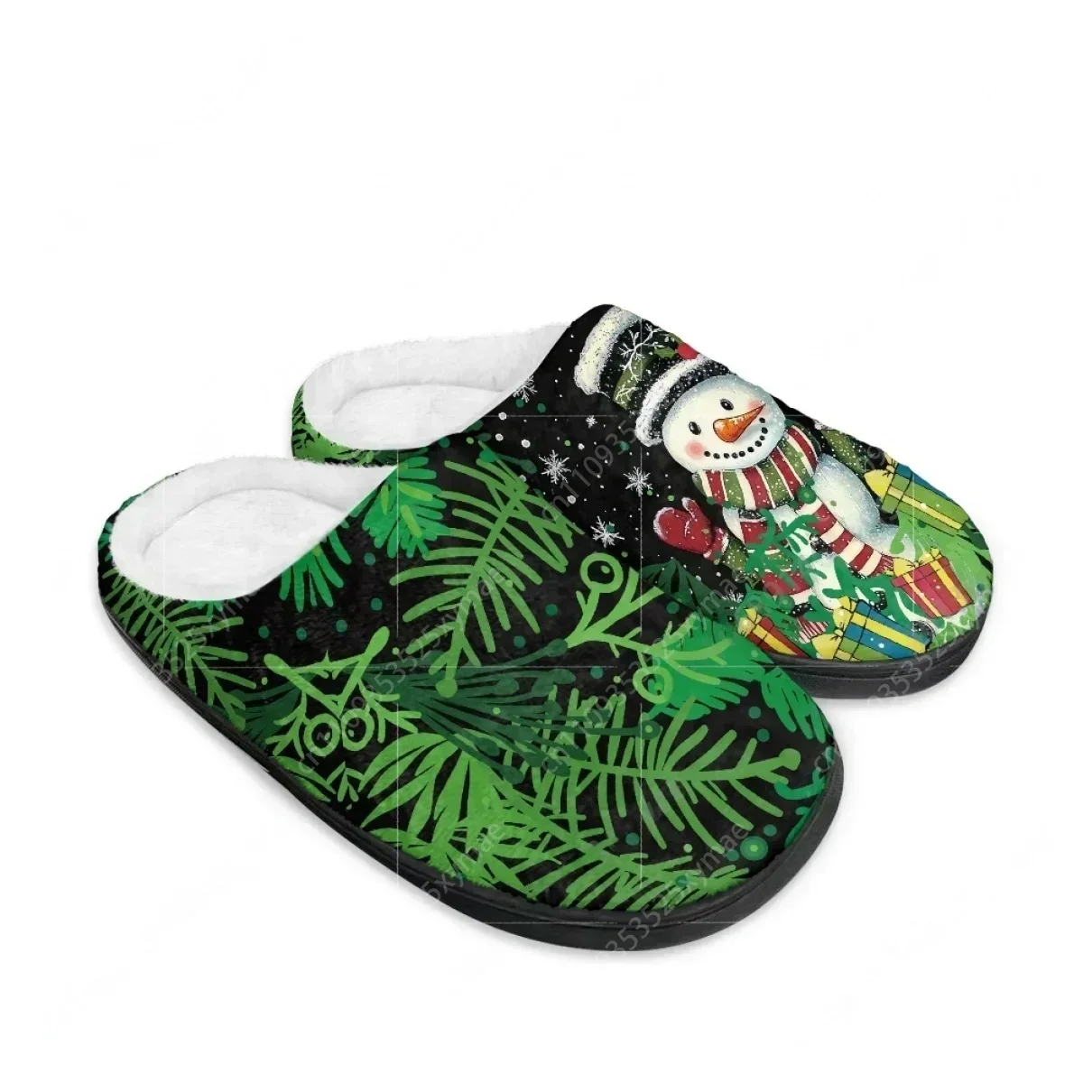 2025 Christmas New Arrival Fluffy Snowman Home Cotton Slippers Mens Womens Teenager Plush Bedroom Keep Warm Custom Slipper