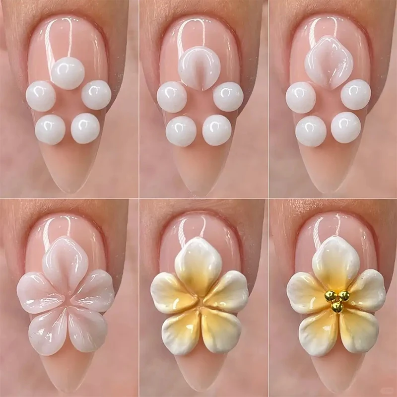 5Pcs/Set Silicone Nail Brush Pens 3D Pattern Dotting Tools UV Gel Polish Painting Brushes Professional DIY Manicure Supplies