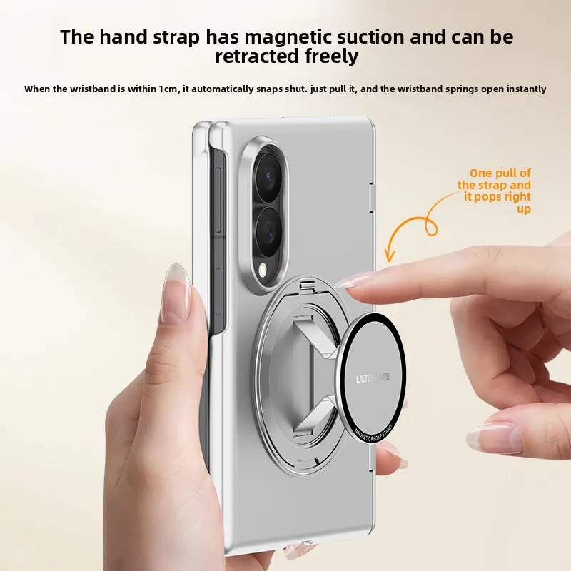 360 Rotating Magnetic Kickstand Case for Samsung Z Fold 8 Wide Tempered Glass for Magsafe Axis Protection Ring Holder Cover - view 5