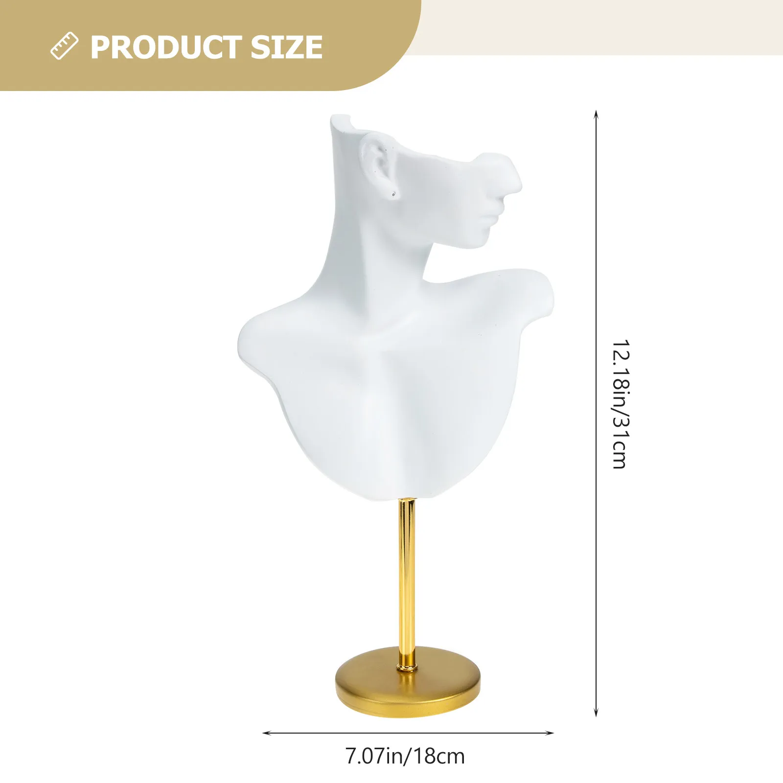 Metal Base Jewelry Display Stand Resin Material Compact Lightweight For Ring Earring Necklace Showcase Storage Rack Bust