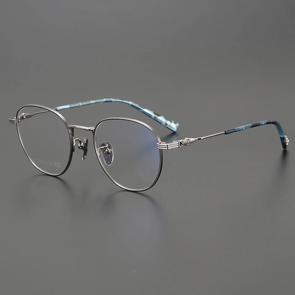

Женские и мужские очки для близорукости, оправа, брендовые дизайнерские очки из чистого титана, ультралегкие круглые модные индивидуальные оптические очки