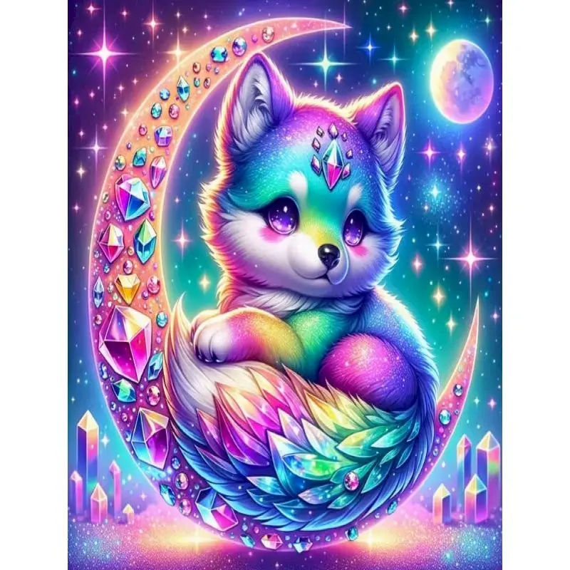 

5d Diamond Painting Home Wall Art Decor Rhinestone Of Picture Moon Animal Full Round/Square Paint By Diamonds Home Decor