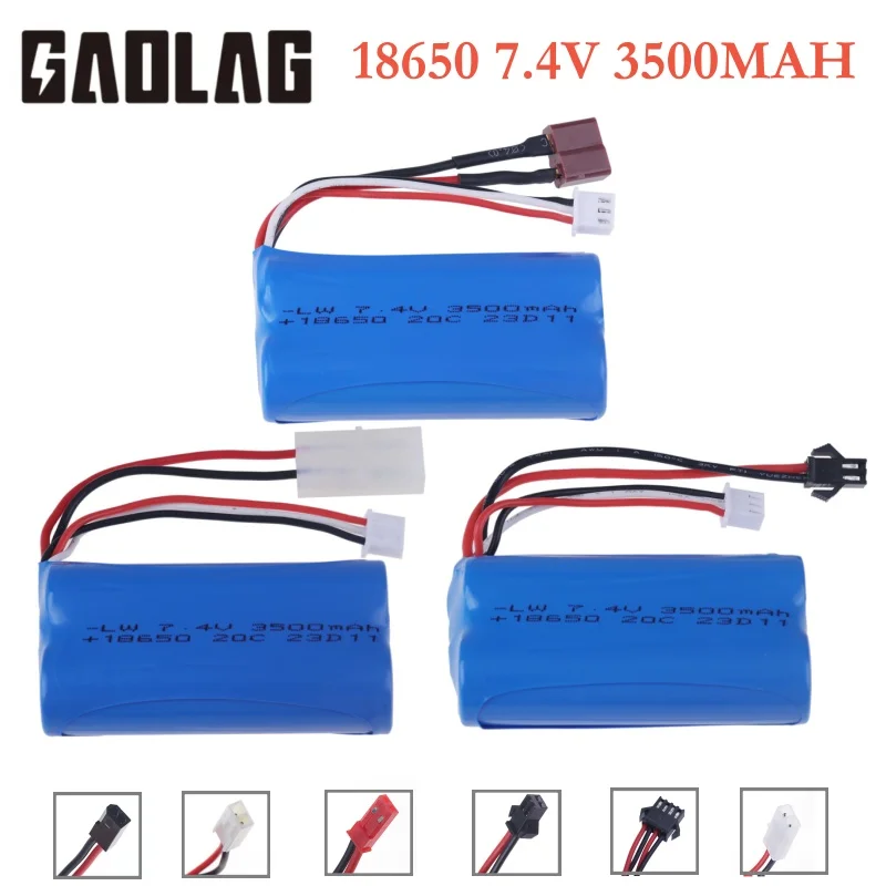 18650 battery 7.4V 3500Mah 25C Li-ion Battery For MJX T40 T40C F39 F49 T39 RC Helicopter Parts RC Car 2S for Wltoys 10428 12428