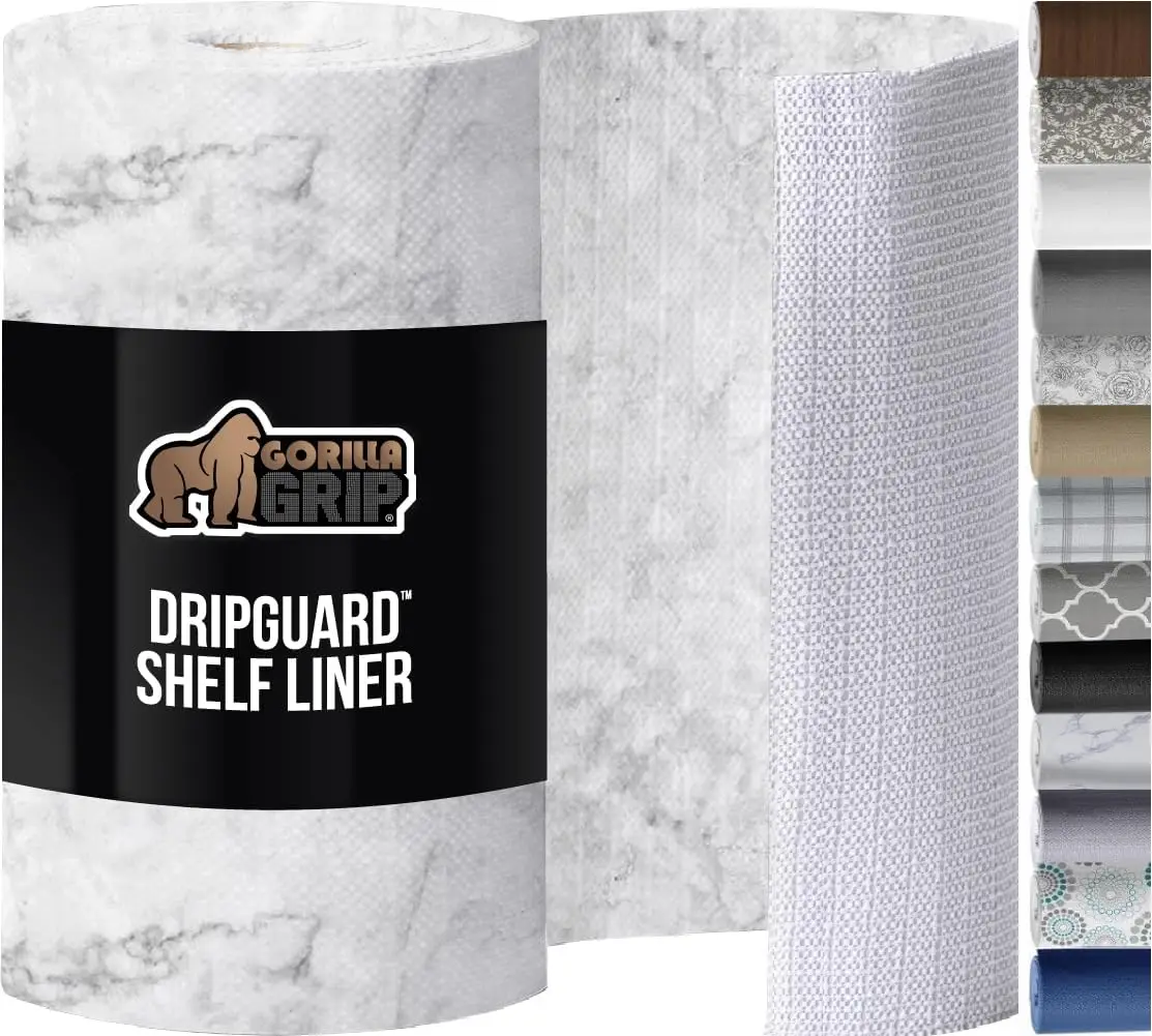 

Non-Adhesive Shelf Liner, Strong Grip Slip Resistant for Cabinets, Bathrooms, Closets, 12x120 Inch Marble