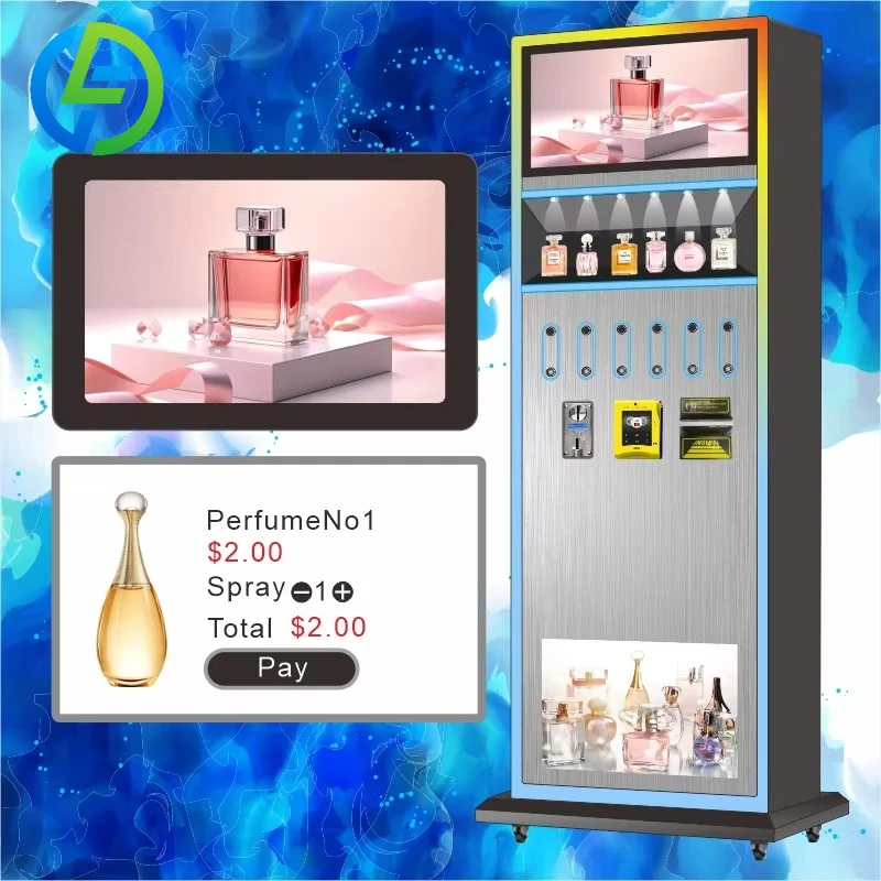 Customized Self-Service Perfume Standalone Spray Vending Machine 21.5-Inch Touch Screen Coin/Card/Cash Payment Customizable