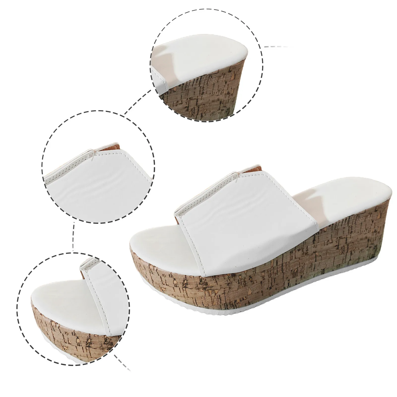 أحذية شاطئ من الجلد الصلب بمقدمة مفتوحة ، شبشب بكعب سميك من الأسفل ، صنادل عصرية للسيدات ، الصيف ، #5