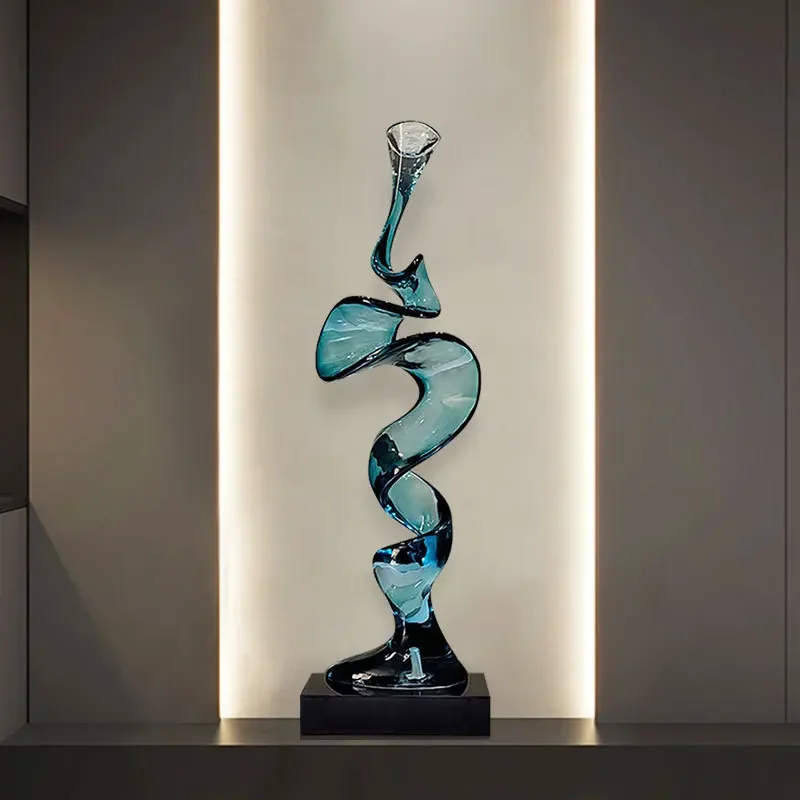 Abstract entrance ornament living room TV cabinet desktop transparent resin sculpture hotel clubhouse model room soft decoration