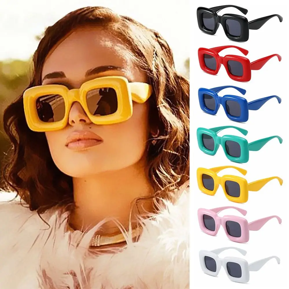 

Fashion Unique Eyewear Y2K Sunglasses Square Sun Glasses Women Shades Red Yellow