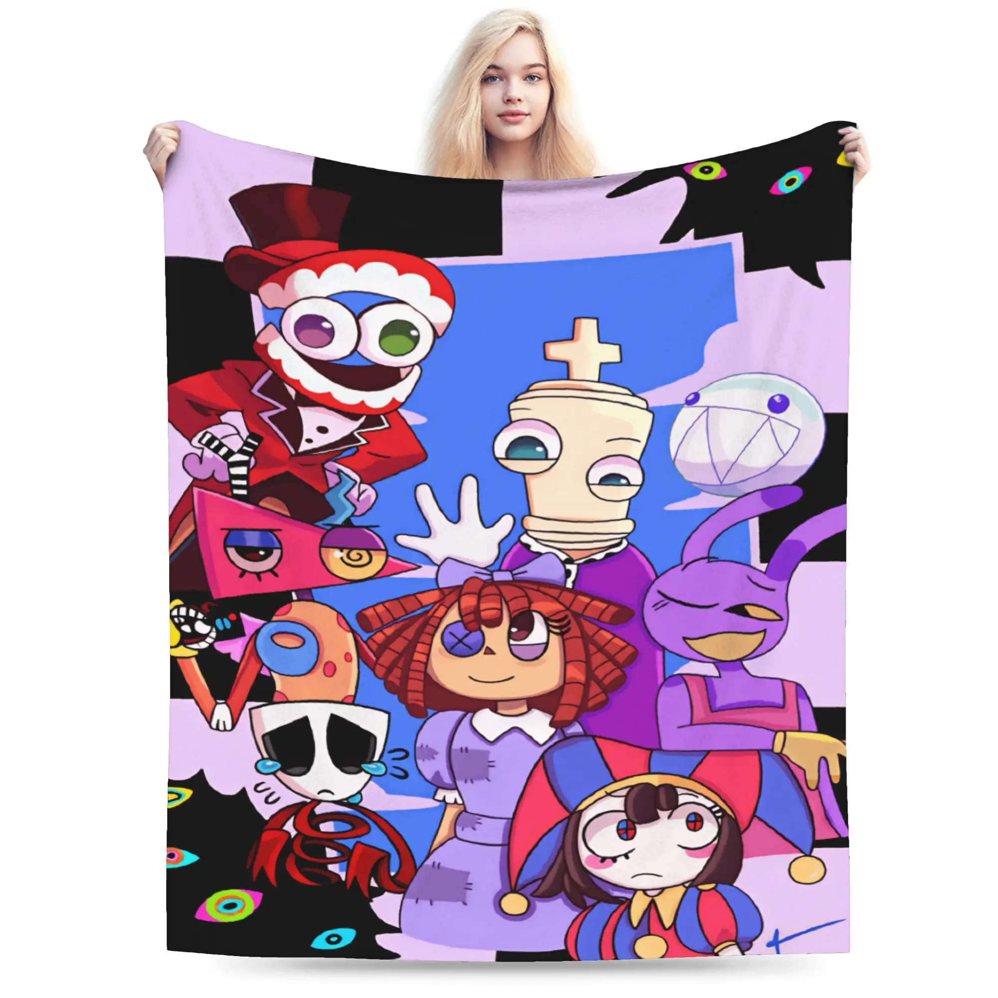 A-Amazing D-Digital C-Circus T-TADC Flannel Blanket Girls  Comfortable Throw Blanket Spring Chair Bedspread Sofa Bed Cover