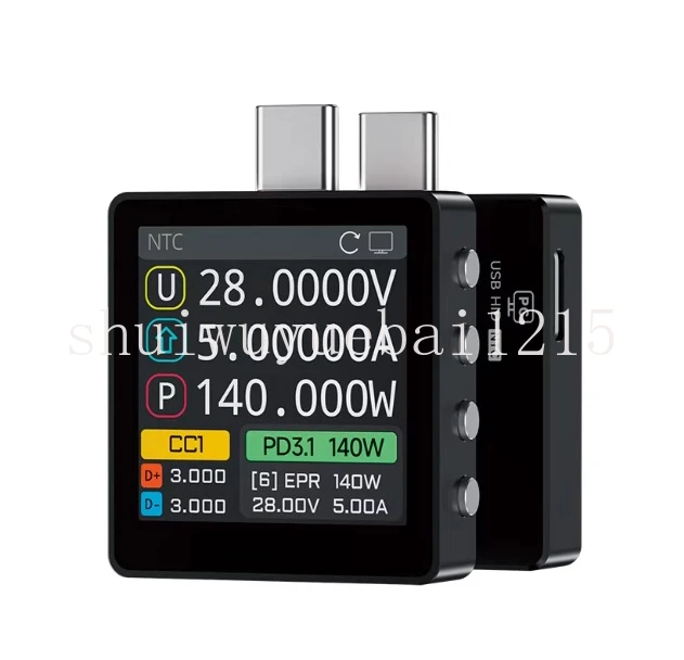 

Измеритель напряжения и тока USB K2, цветной дисплей 28VEPR, детектор протоколов PD3.1/QC/быстрой зарядки, 140 Вт