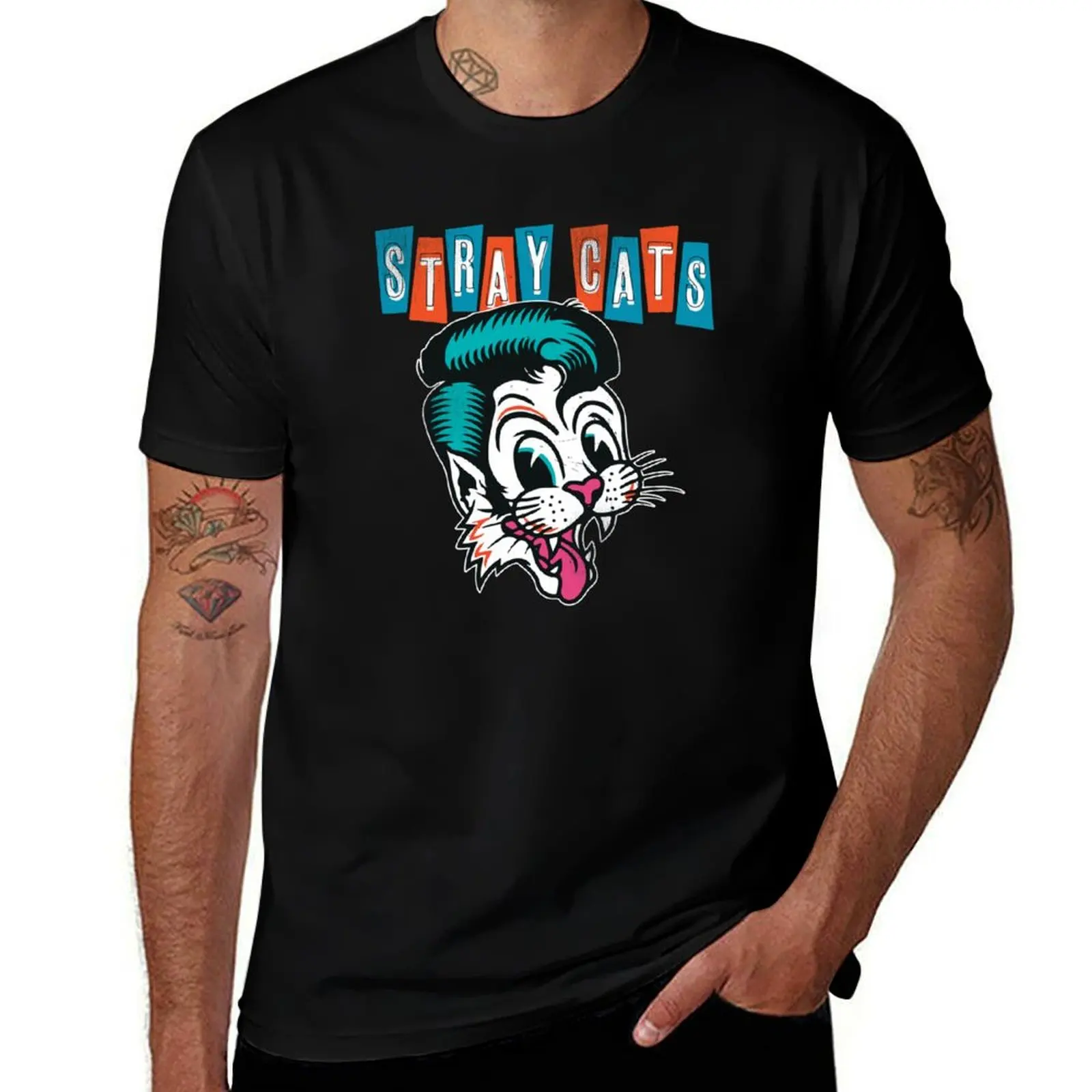 

Stray Cats T-Shirt customs design your own vintage sweat black t-shirts for men