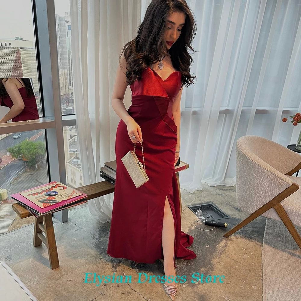 Vestido de noche sencillo con cuello en V, sirena clásica, vestidos de cóctel personalizados, tren de barrido moderno, vestidos de celebridades