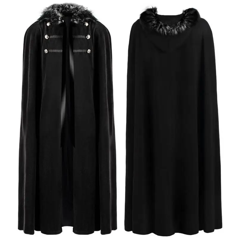 

loween Themed Thi Fur Collar Belted Coat Vintage Color St Punk Sle Men Women Outerwear Youth Dancewear ortie