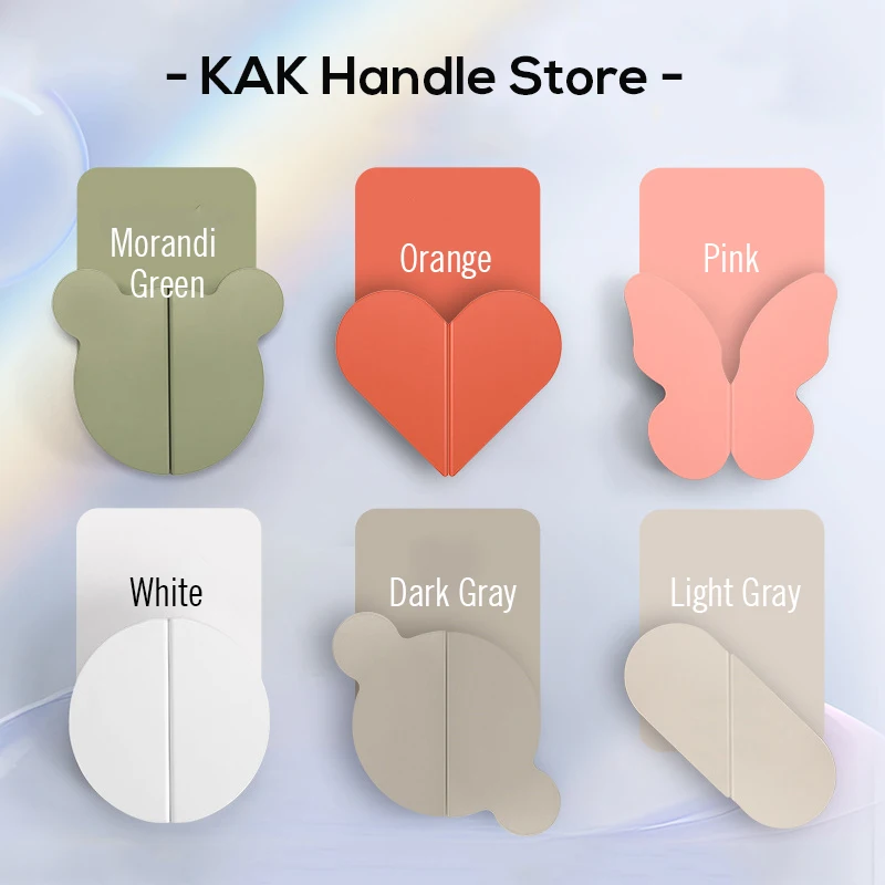KAK 2 Pack Bear Head Furniture Handle for Kids Rooms Colorful Cabinet Handle and Drawer Knobs Decorative Door Hardware Fittings
