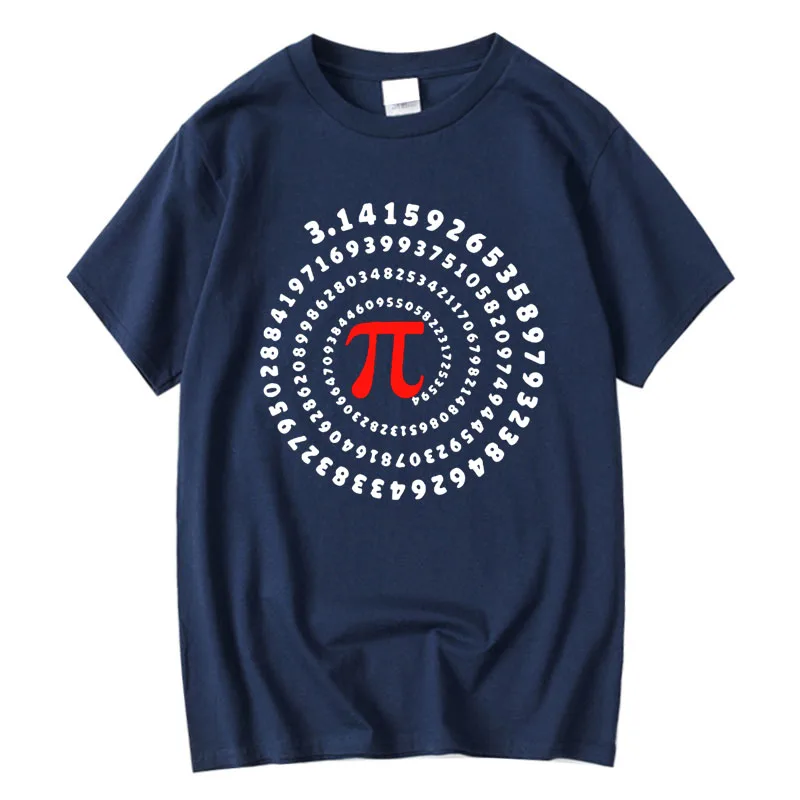 XIN  Men's High Quality Cotton T-shirt Funny Pi Design Hand-painted Customizable Clothing Fashionable Casual Wear