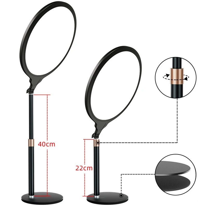 Panel de luz LED de 10 pulgadas con soporte, fuente de alimentación USB, transmisión en vivo de teléfono Universal, iluminación, fotografía y sesión de vídeo