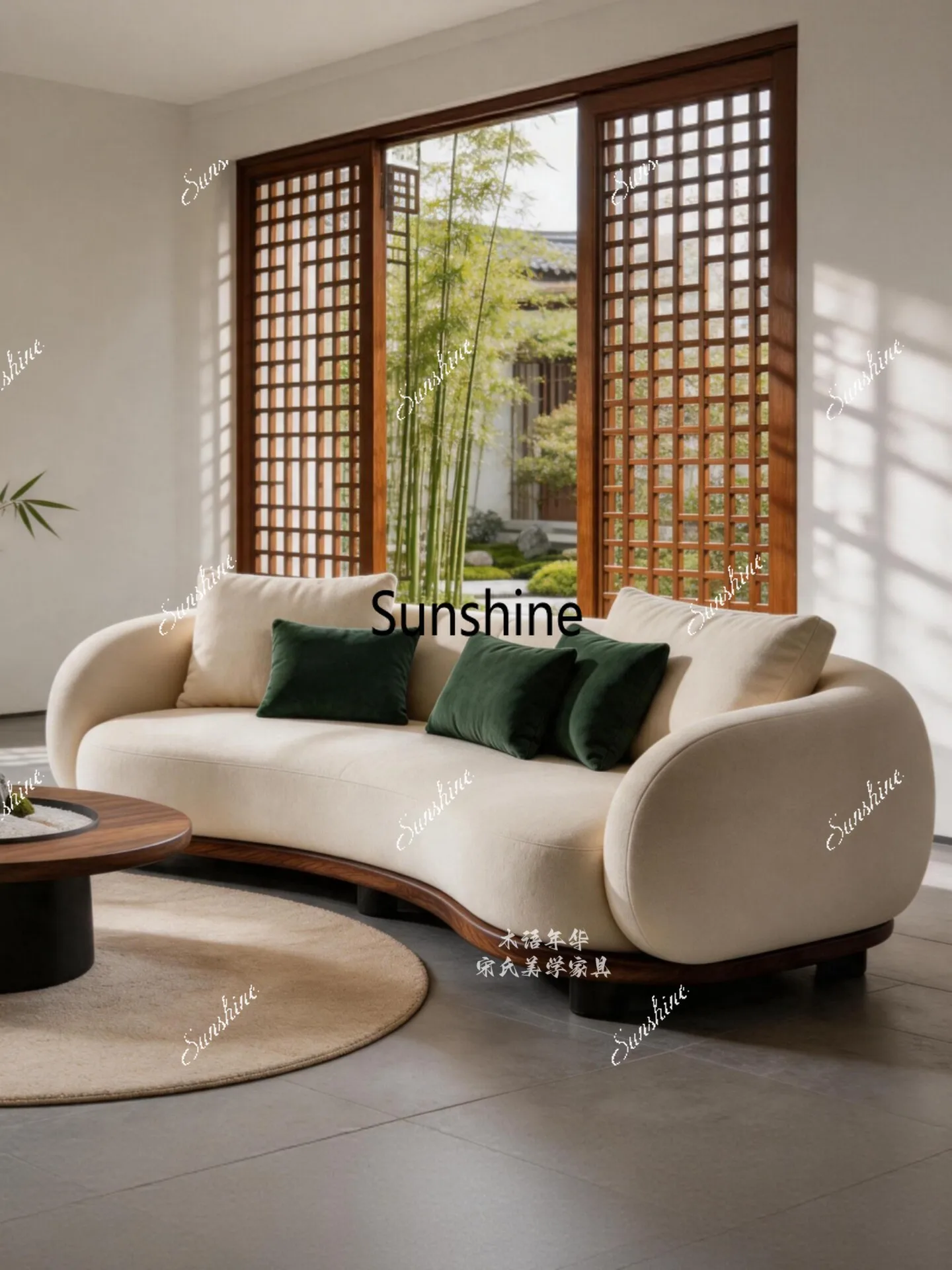 Creative large flat-layer circular arc light luxury high-end sofa