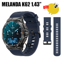 For MELANDA K62 1.43” Smart Watch Strap Silicone Band women men Soft Sports Wristband Bracelet Screen Protector Film