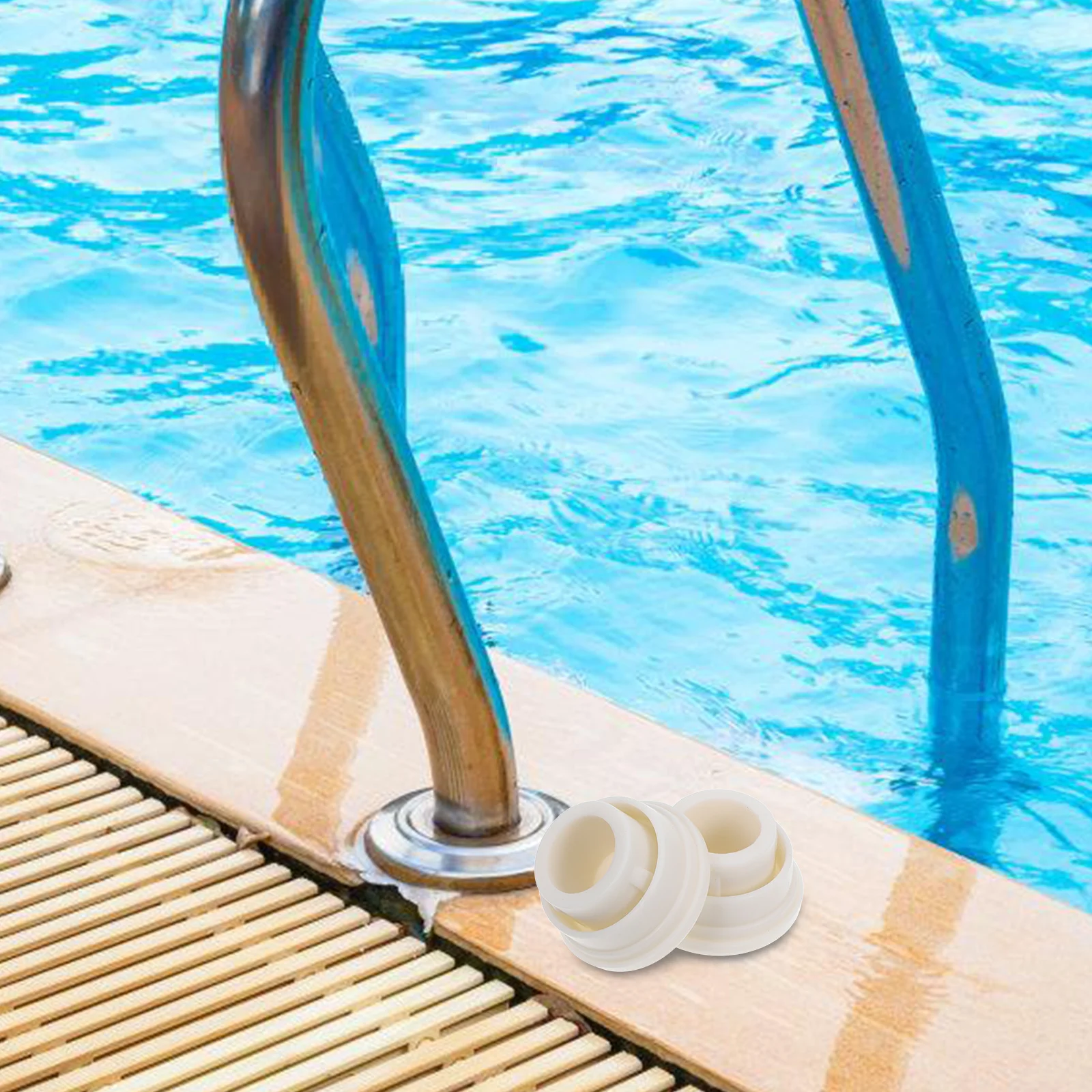

2Pcs Pool Ladder Rubber Bumpers Durable Stopper Design for Inground Pool Ladder Safety Protectors Replacement Parts