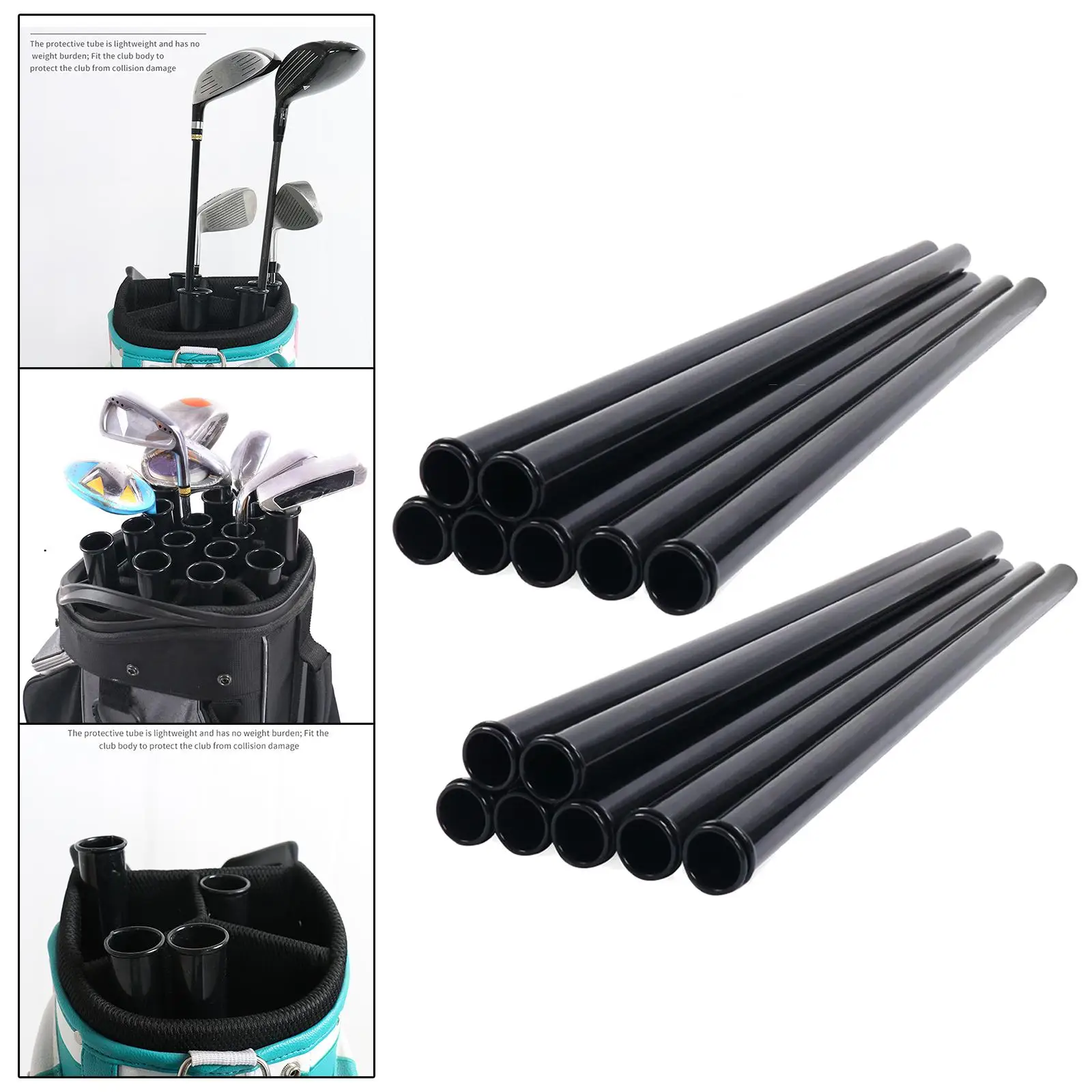 14x Golf Club Protective Tube Black Golf Bag Tubes for Training Equipment Home Gym PVC Tube Golf Bag Accessories Two sizes