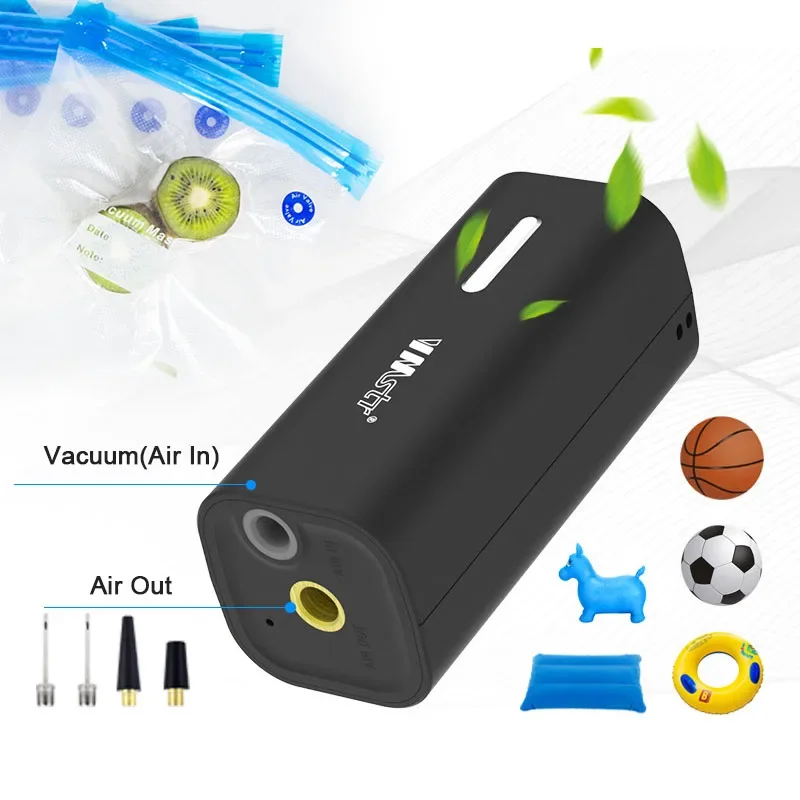 Sacchetti sottovuoto da viaggio per la casa Pompa elettrica USB a doppio uso per alimenti, vestiti, palline, coperte, cuscini, sacchetto di compressione salvaspazio