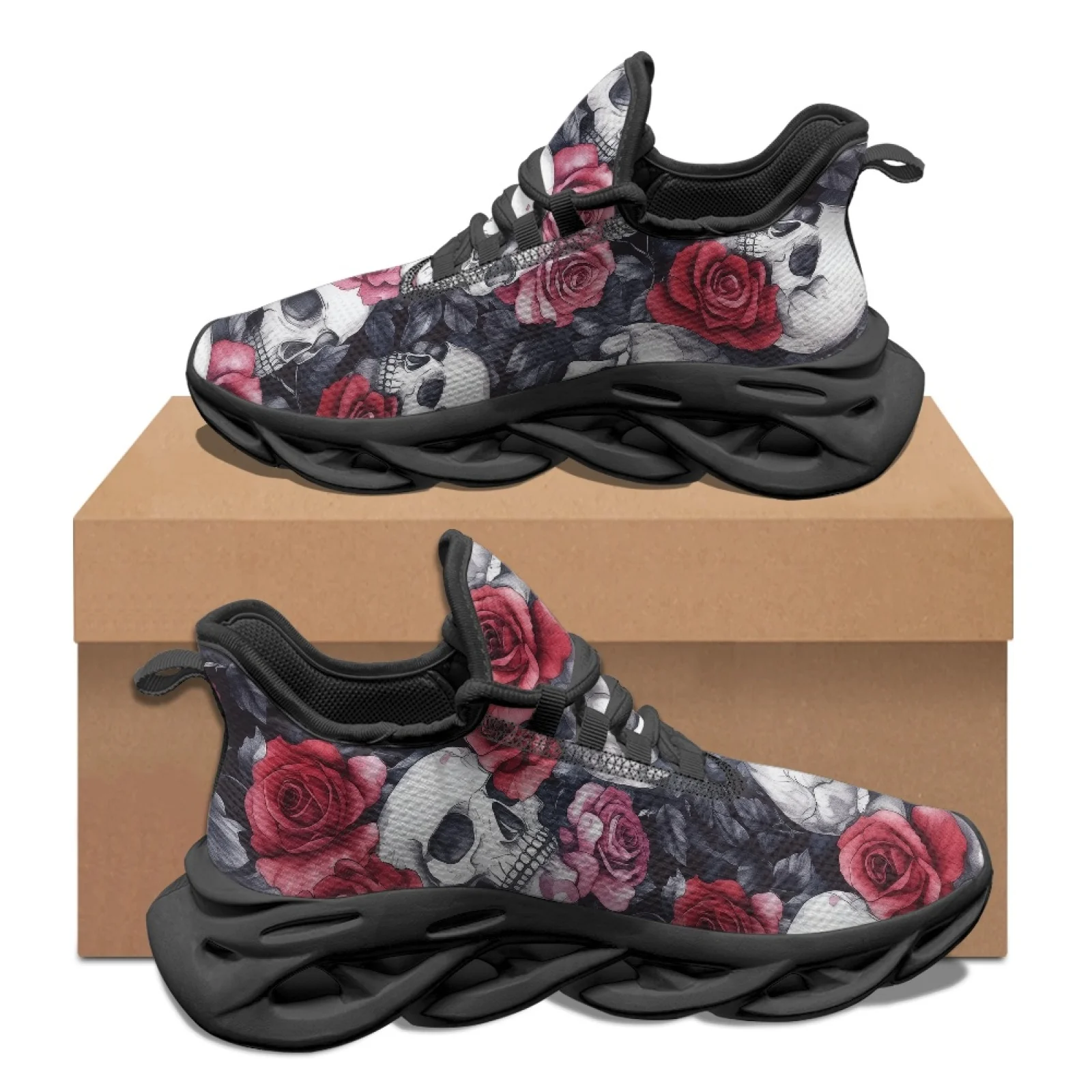 PENSTROLL Red Rose Running Shoes Mesh & EVA Mesh Sneakers Non Slip Mens Running Shoes for Gym