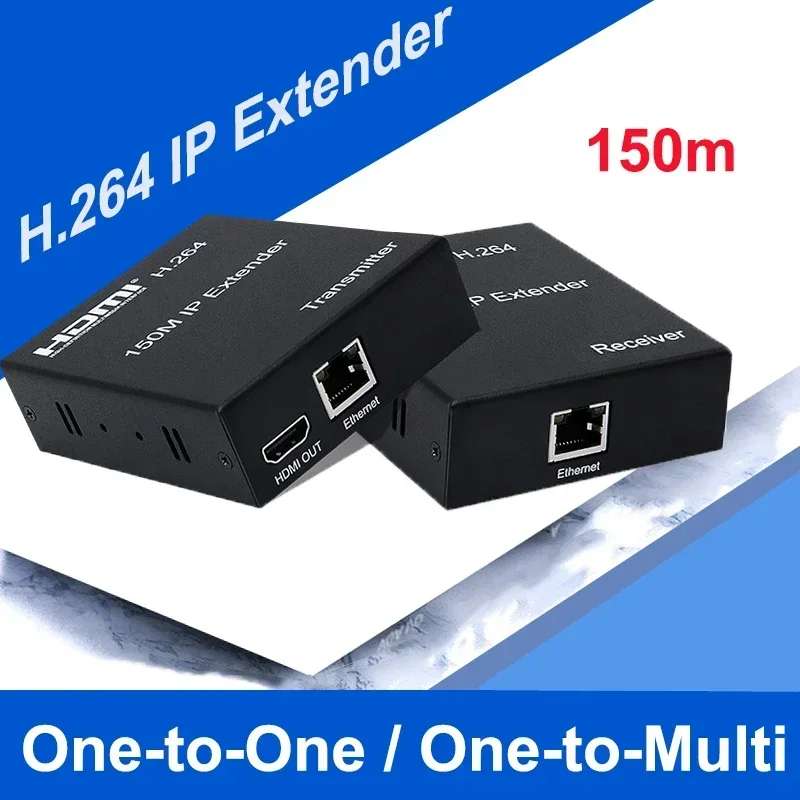 H264 150M IP HDMI Extender Video Transmitter Receiver Via RJ45 CAT6 Ethernet Cable Screen Splitter Support 1 TX To Multi RX