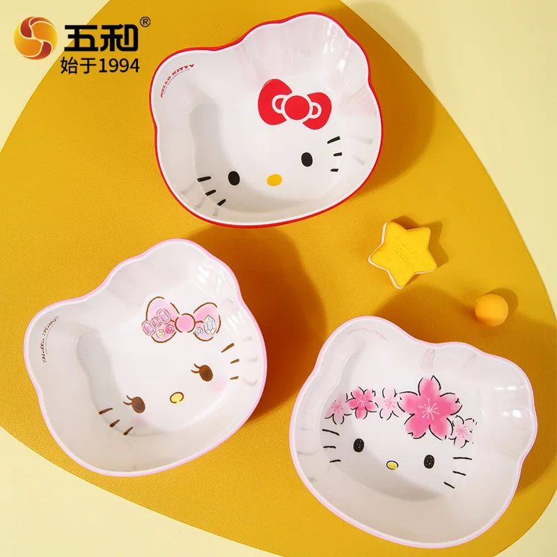 Sanrio Hello Kitty Tableware Baby Specific Complementary Food Bowl Anti Drop Anti Scald Smooth Easy Clean Lightweight For Girls