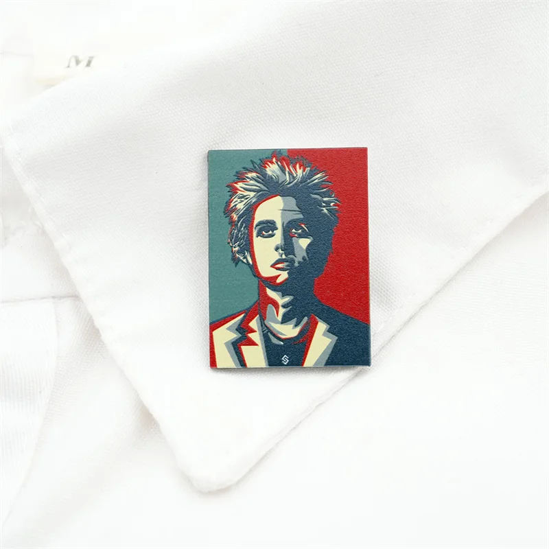 Green Day Singer Billie Joe Armstrong Vintage Enamel Pin Comic Badge Accessory Fan Collectible Gift