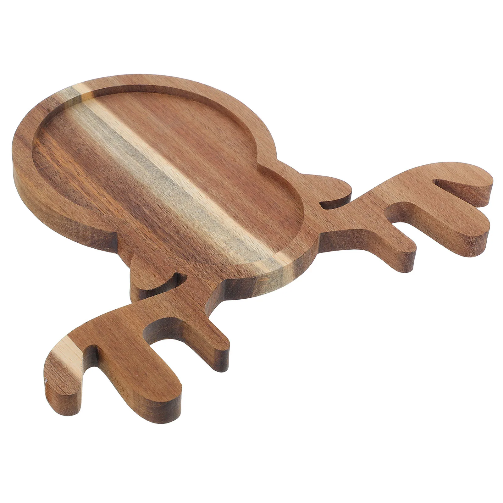 

Food Wooden Christmas Tray Elk Reindeer Serving Platter Candy Brown Bread Board Antler Shaped Plate