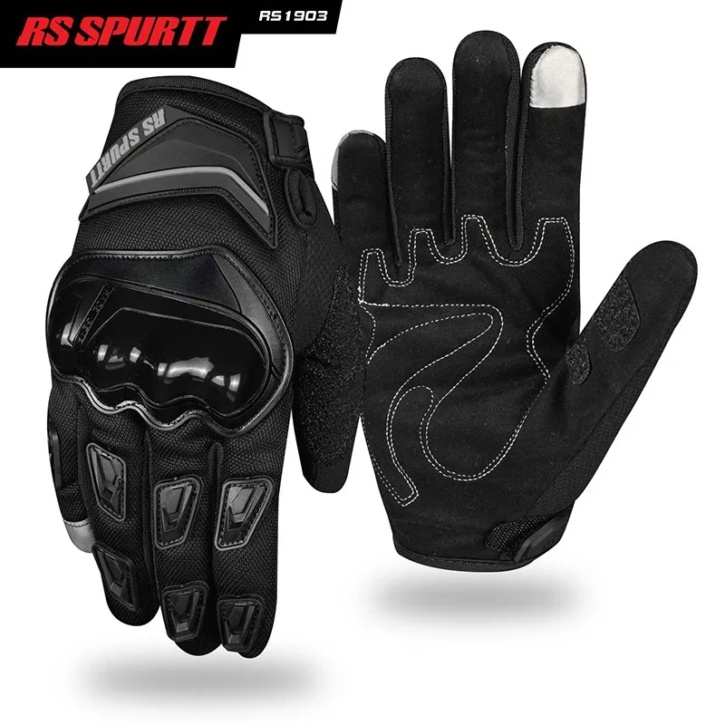 RS Motorcycle Gloves Breathable Touch Screen Full Finger Gloves Non-slip Riding Gloves Protective Anti-fall Guantes