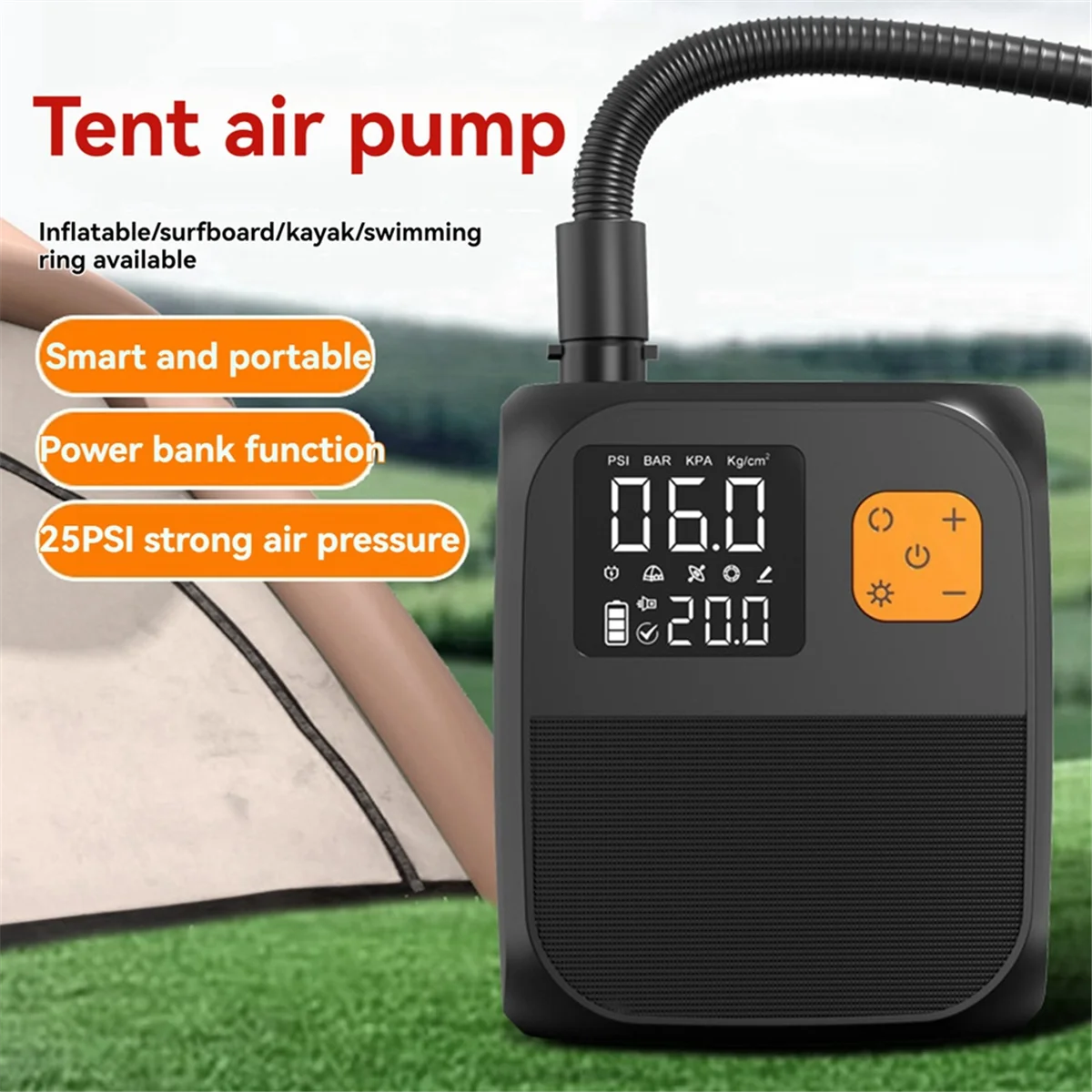 Portable Electric Air Pump 80W 8000mAh Battery Inflator for Paddle Boards, Boats and Kayaks Regular Bag