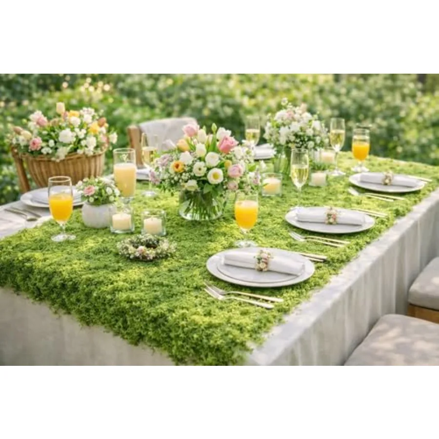 

Искусственный зеленый моховой коврик для декора, имитация травяной стены, натуральный декоративный элемент для растений в помещении с тканевой основой, искусственный мох