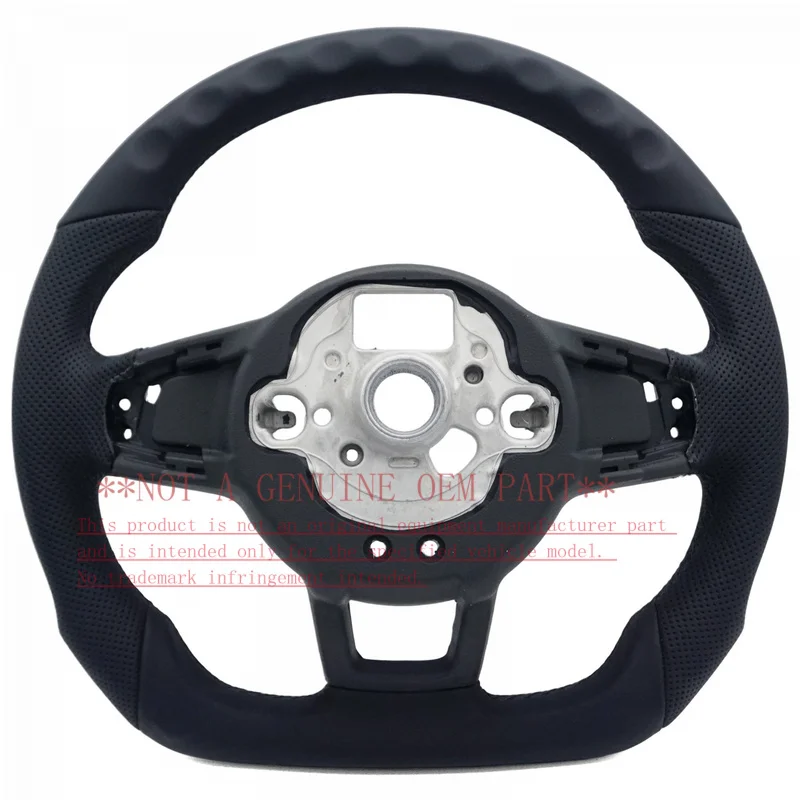 For Volkswagen Steering Wheel Horn Cover Golf7 GTI R Line Half Perforated Black Line Sport Shaped Base Horn Shell
