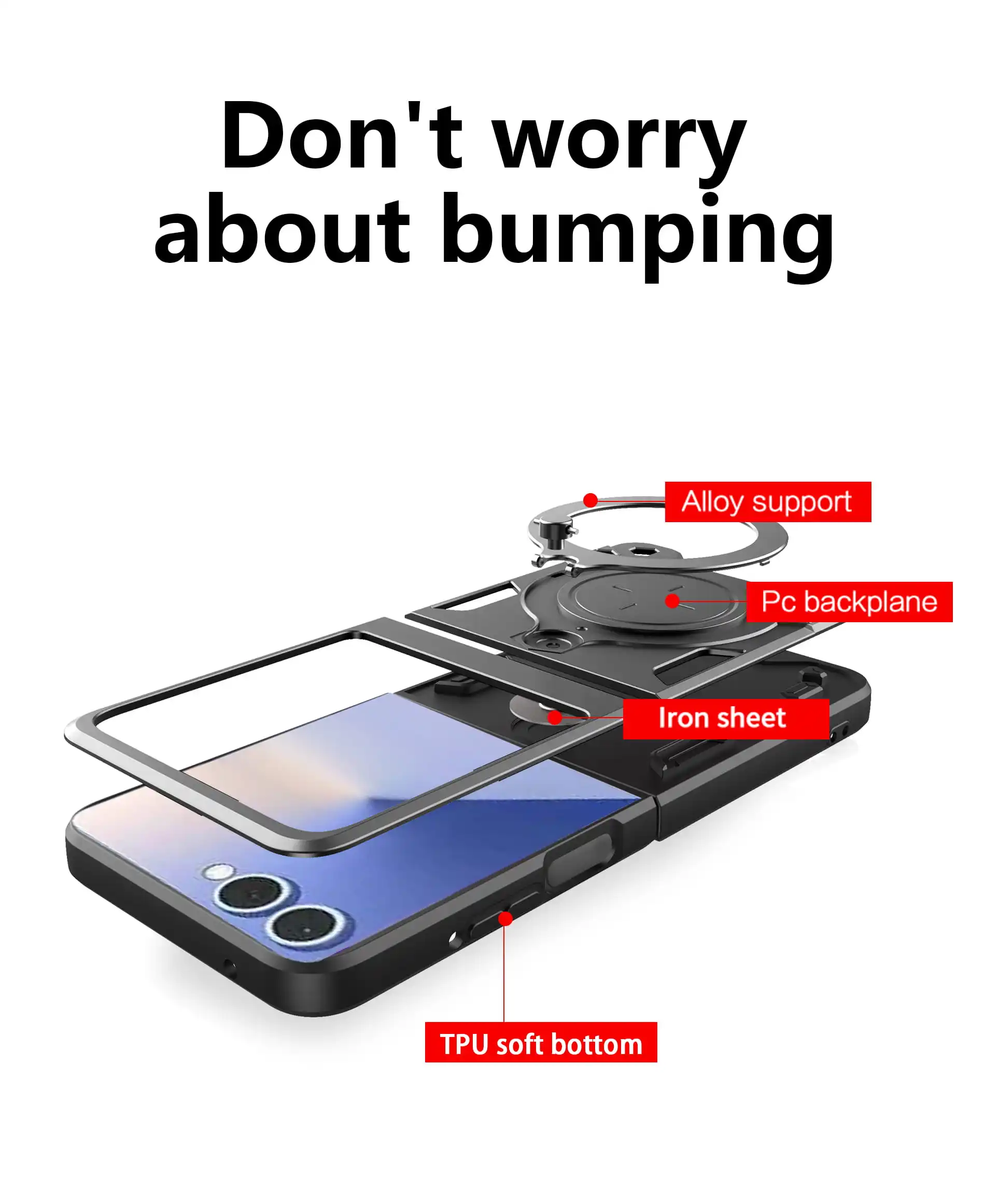 Custodia per Samsung Galaxy Z Flip7 Protezione magnetica per fotocamera Z Flip6 Flip5 Cover 360 Ruota cavalletto Armatura Anello Fonda Capa