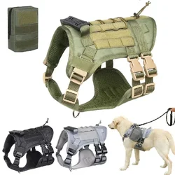 Tactical Dog Harness with Handle and Dog Leash Military Walking Dog Accessories for Medium Large Dogs Puppy Harness