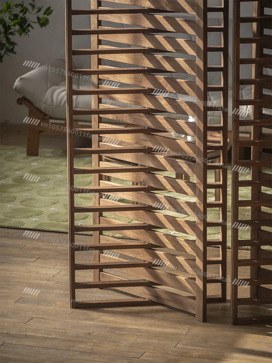 Screen, Solid Wood Tenon and Mortise, New Chinese-style Partition Entrance, Retro, Simple and Quiet Wind