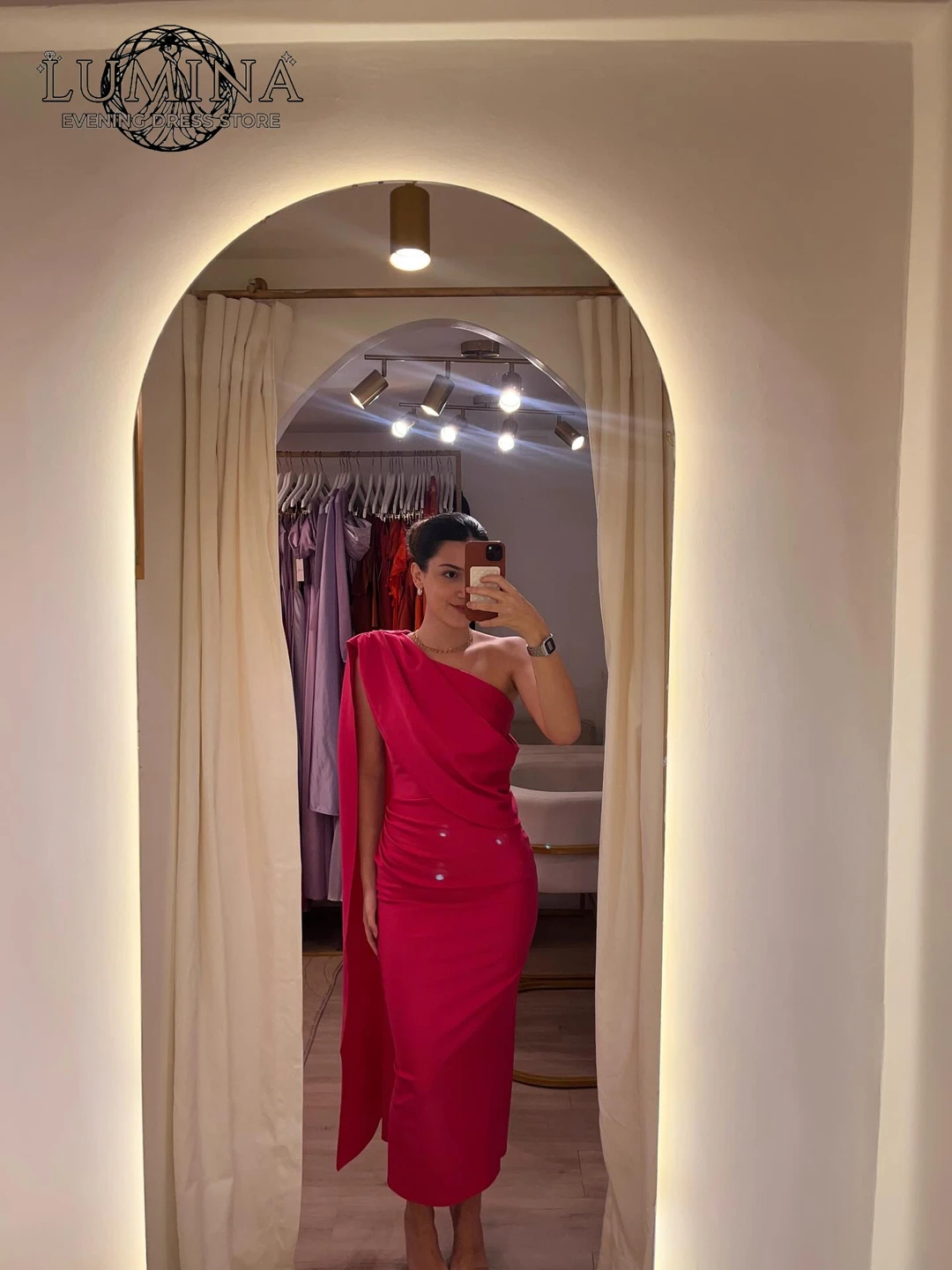 

Lumina Custom Made Evening Dresses for Women Satin Arabic Evening Dress Luxury Designer Dresses for Special Occasions Line A