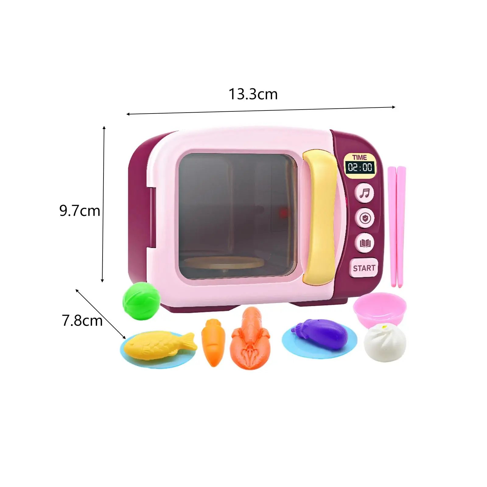 Kids Microwave Oven Toys Pretend Play Toy Learning Toy Play Kitchen Accessories