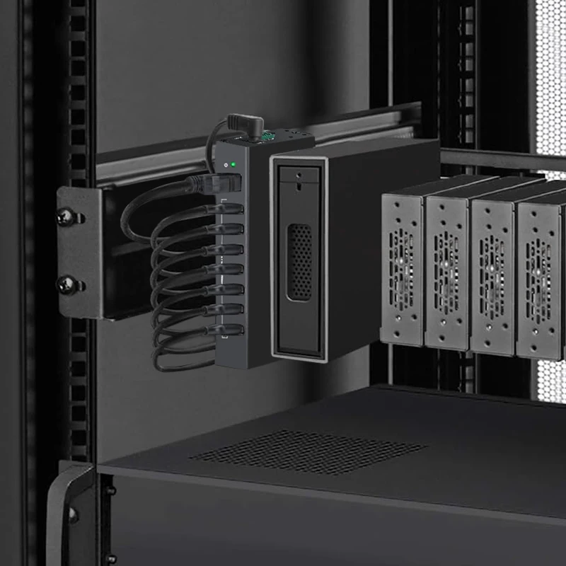 Industrial Grade USB 3.0 Hub 7 Port USB Splitter with 15KV ESD Protection for Factory Automation