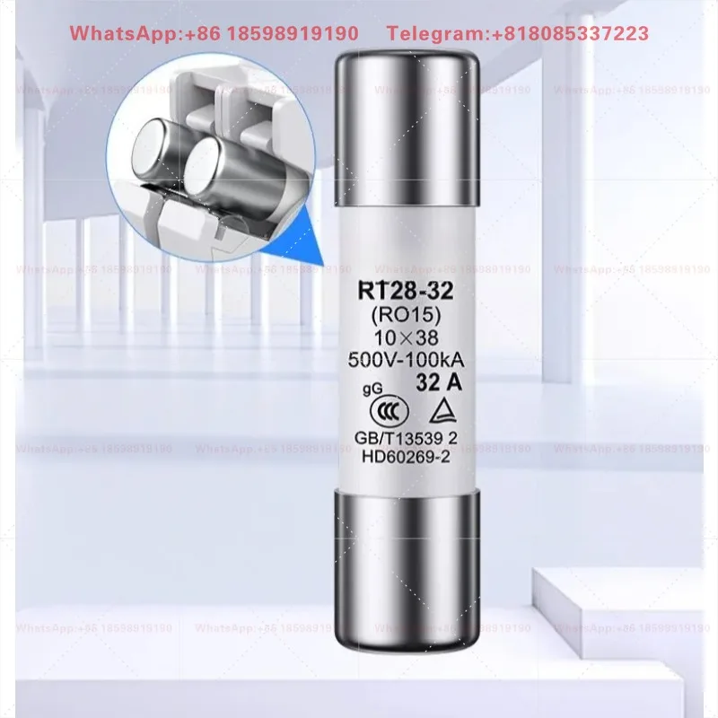 10PCS RT28-32 RT28-63 Plug-in Ceramic Fuse Core 1038mm 1451mm Fuse Tube Circuit Overload Protection Spare Parts