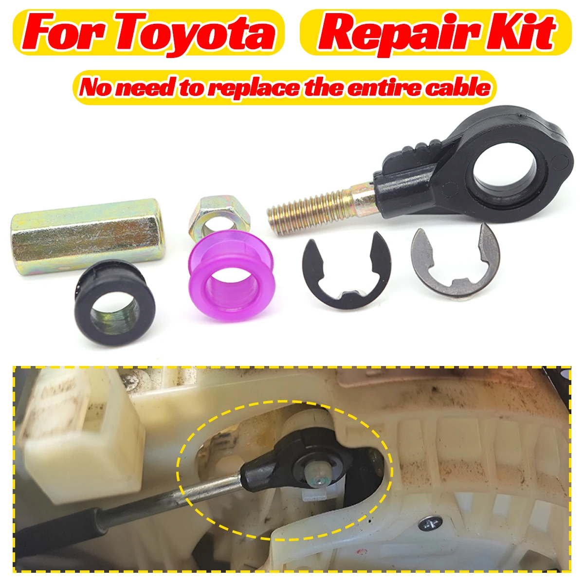 For Toyota Yaris 4Runner Rav4 Gear Shift Cable Eyelet Linkage Control Bushing Repair Kit Gearbox Shifter Lever Selector End Rod