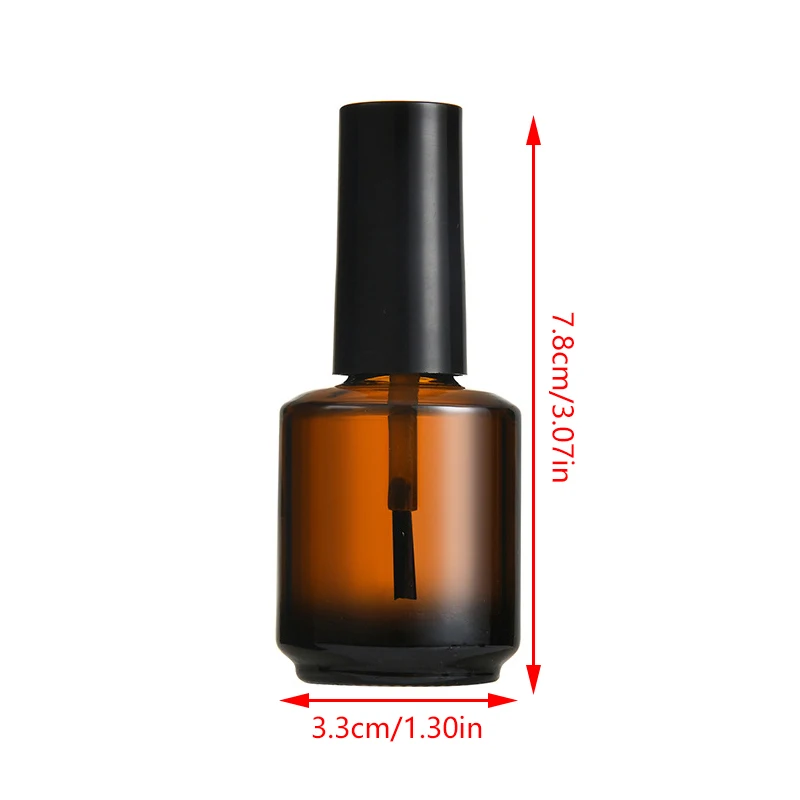 Garrafa de esmalte de vidro com escova, garrafa de unhas portátil, Anti-Light, recipientes cosméticos, tampa, 15ml