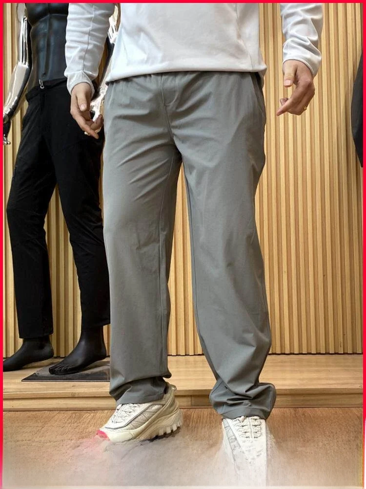 

Стильные и удобные мужские повседневные брюки прямого кроя, быстросохнущие, с эластичным поясом, дышащие, из нейлона, для весны и лета, модные