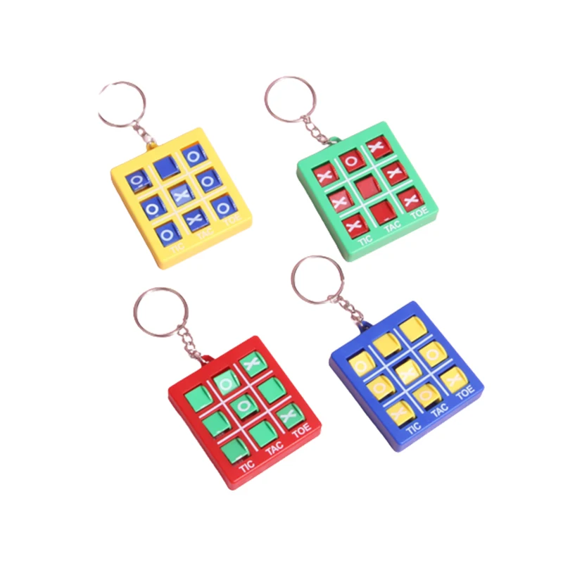 

Mini Interest Chess Board Brain Game Tic Tac Toe Toys Keychains for Kids Birthday Party Favors Pinata Fillers Goodie Bag