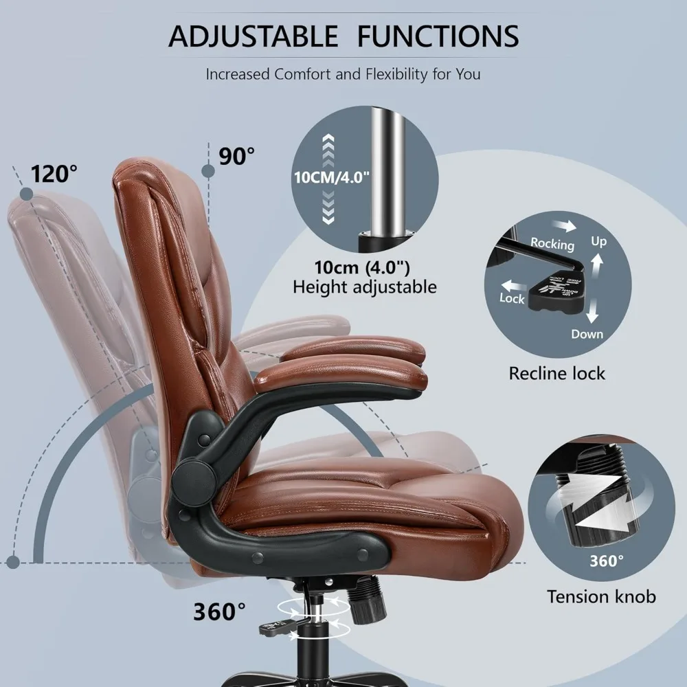 كرسي مكتب مدمج للأشخاص القصيرين - كرسي مكتب صغير من جلد البولي يوريثان مع دعم قطني مريح، 360 درجة ° عجلات دوارة، قابلة للتعديل #5